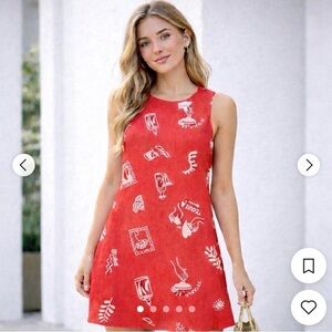 Paper Heart for Anthropologie Linen Blend Shift Dress Size Medium